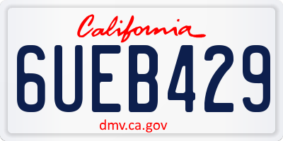 CA license plate 6UEB429