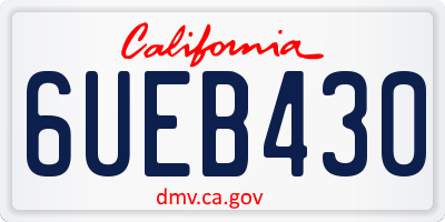 CA license plate 6UEB430