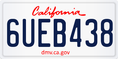 CA license plate 6UEB438