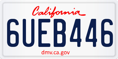 CA license plate 6UEB446