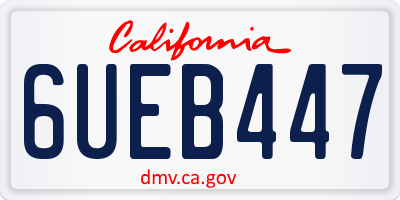 CA license plate 6UEB447