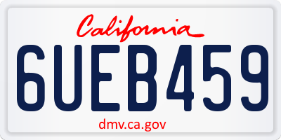 CA license plate 6UEB459