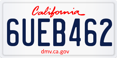 CA license plate 6UEB462
