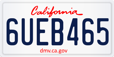 CA license plate 6UEB465
