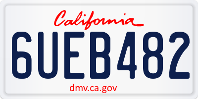 CA license plate 6UEB482