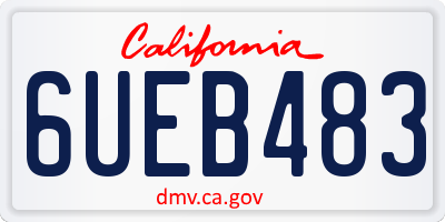 CA license plate 6UEB483