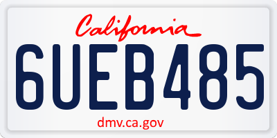 CA license plate 6UEB485