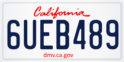 CA license plate 6UEB489