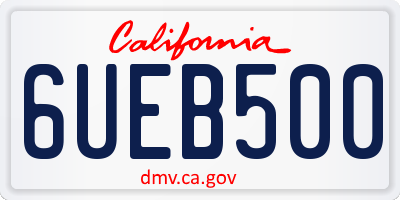 CA license plate 6UEB500