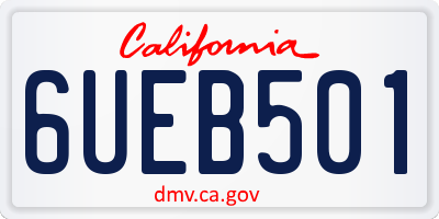 CA license plate 6UEB501