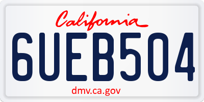 CA license plate 6UEB504