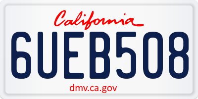 CA license plate 6UEB508