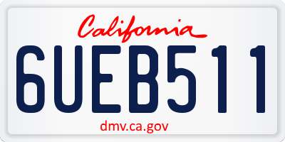 CA license plate 6UEB511