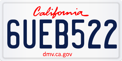 CA license plate 6UEB522