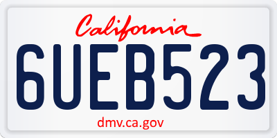 CA license plate 6UEB523