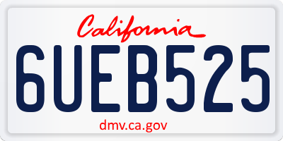 CA license plate 6UEB525