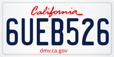 CA license plate 6UEB526
