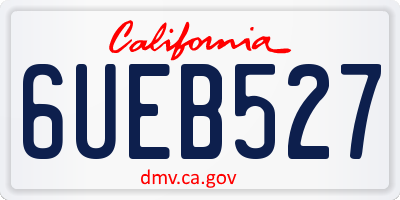 CA license plate 6UEB527