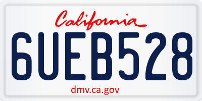 CA license plate 6UEB528