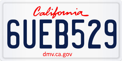 CA license plate 6UEB529