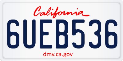 CA license plate 6UEB536