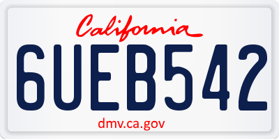 CA license plate 6UEB542