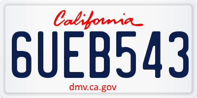 CA license plate 6UEB543