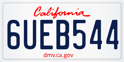 CA license plate 6UEB544