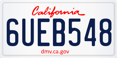 CA license plate 6UEB548