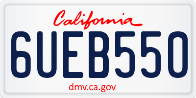 CA license plate 6UEB550