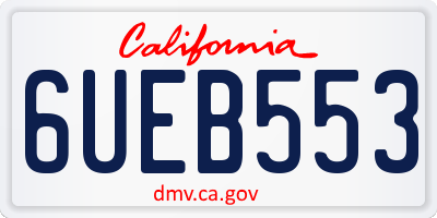 CA license plate 6UEB553
