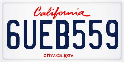 CA license plate 6UEB559
