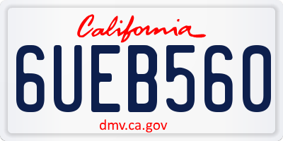 CA license plate 6UEB560