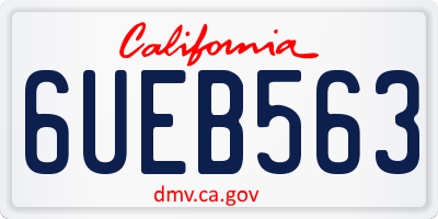 CA license plate 6UEB563