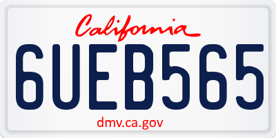 CA license plate 6UEB565