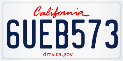 CA license plate 6UEB573