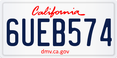 CA license plate 6UEB574