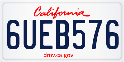 CA license plate 6UEB576