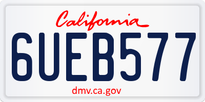 CA license plate 6UEB577