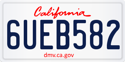 CA license plate 6UEB582