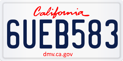 CA license plate 6UEB583