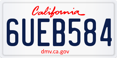 CA license plate 6UEB584