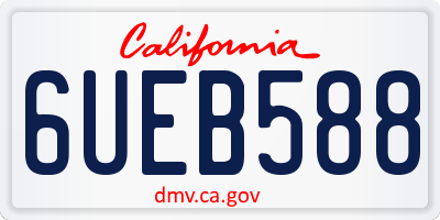 CA license plate 6UEB588