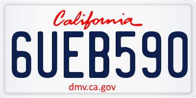 CA license plate 6UEB590