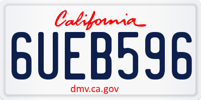 CA license plate 6UEB596