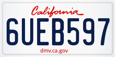 CA license plate 6UEB597