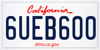 CA license plate 6UEB600
