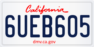 CA license plate 6UEB605