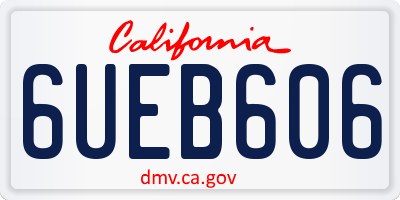 CA license plate 6UEB606