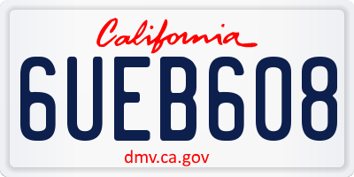 CA license plate 6UEB608